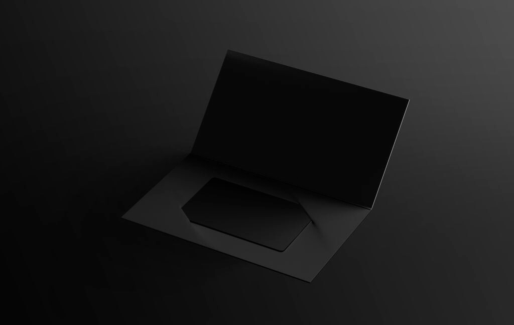 Elegant black membership envelope